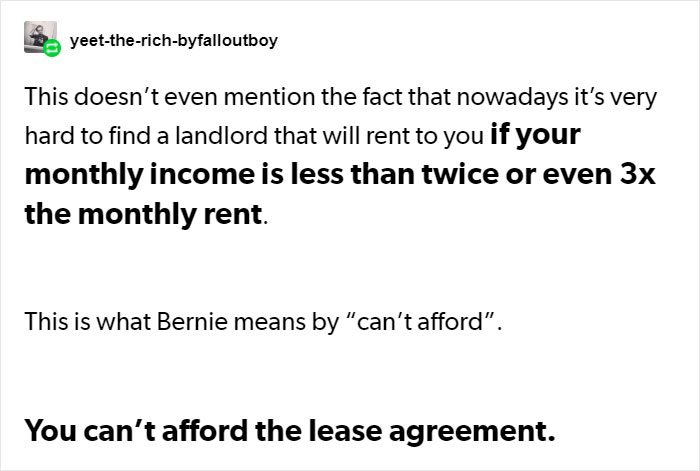 This Person Tries To Fact Check Bernie Sanders For Saying No One Can Afford An Apartment On Minimum Wage, Gets Shut Down This Person Tries To Fact Check Bernie Sanders For Saying No One Can Afford An Apartment On Minimum Wage, Gets Shut Down