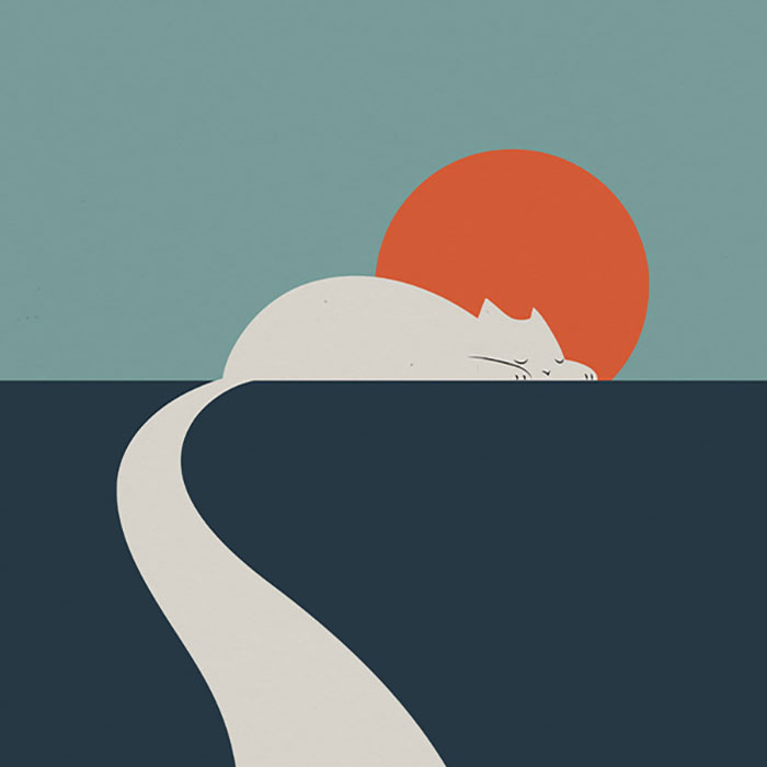 My 22 Minimal Landscape Illustrations For Art And Cat Lovers