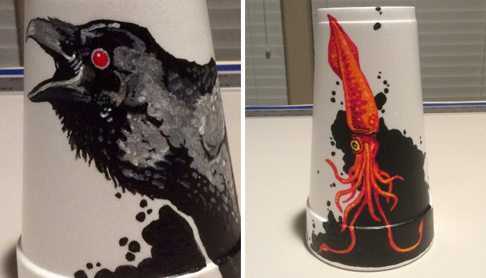 I Create Disposable Art On Styrofoam Cups