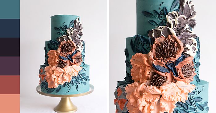 My Friends Sent Me Pictures And I Decorated Cakes Based On The Color Palettes Of Those Pictures (40 Pics)