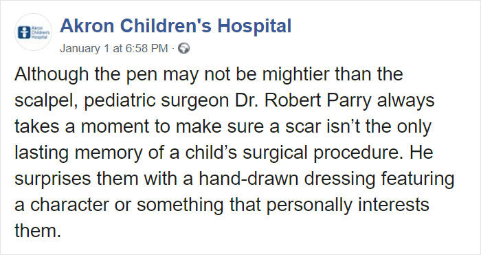 Wholesome Doctor Draws Cartoons On Kids' Post-Op Dressings Wholesome Doctor Draws Cartoons On Kids' Post-Op Dressings