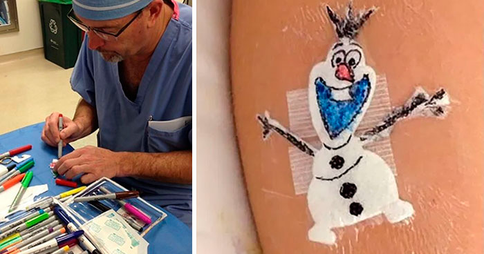 Wholesome Doctor Draws Cartoons On Kids’ Post-Op Dressings