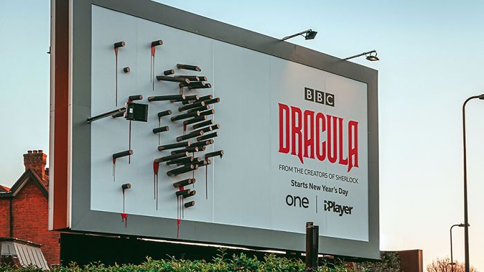 BBC's Dracula Billboard Confuses People During The Daytime But Grabs Attention At Night