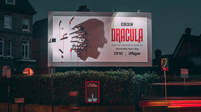BBC's Dracula Billboard Confuses People During The Daytime But Grabs Attention At Night BBC's Dracula Billboard Confuses People During The Daytime But Grabs Attention At Night