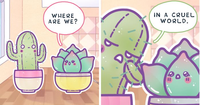 I Created Cute Comics About A Little Cacti