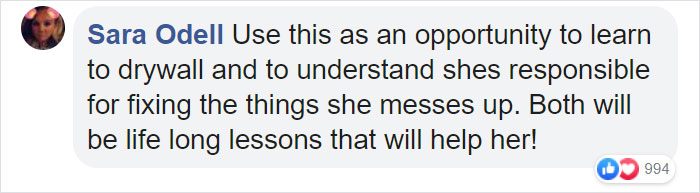 Parents Are Loving This Mom's Concept On Punishing Her Daughter For Putting A Hole In The Wall