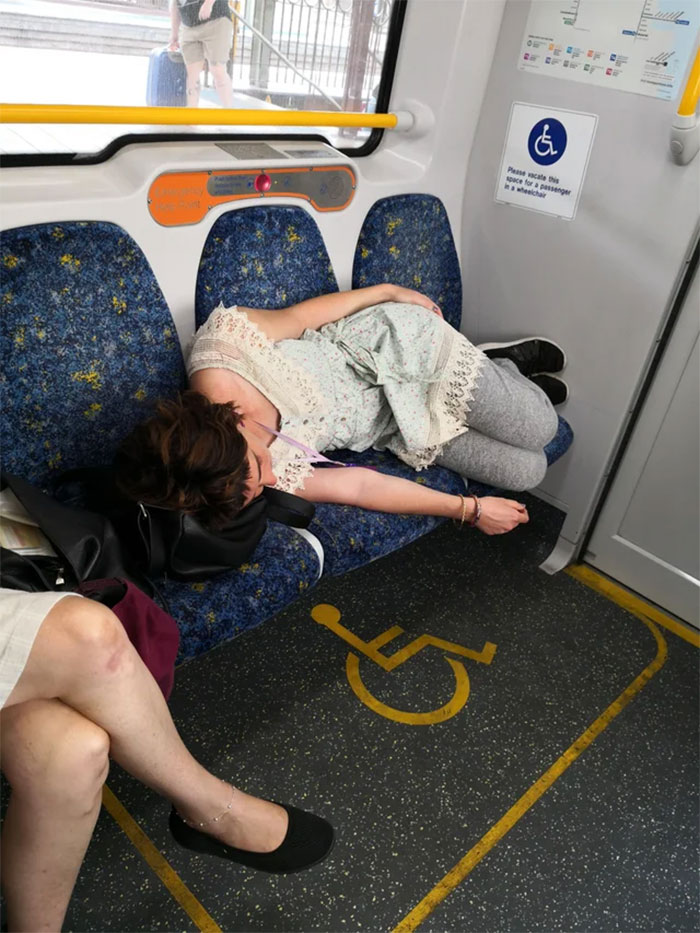 There Are People Standing In The Train