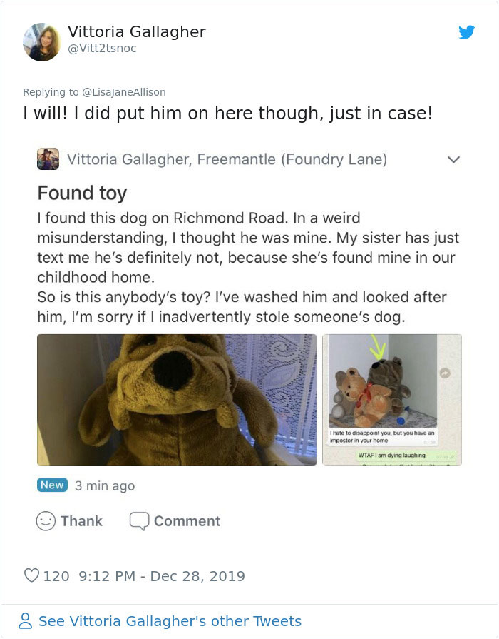 Woman Takes Home Filthy Toy She Found On The Street Thinking It's Hers From 18 Years Ago, Realizes She Made A Mistake Woman Takes Home Filthy Toy She Found On The Street Thinking It's Hers From 18 Years Ago, Realizes She Made A Mistake