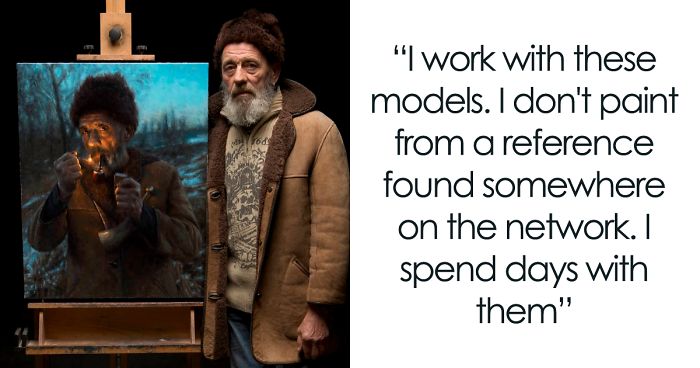 Models Pose Side-By-Side With Their Portraits And The Result Can Be Compared To The Greatest Artists (20 Pics)