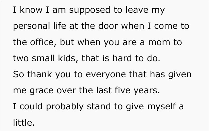 “Please Stop Judging Me For Leaving The Office At Exactly 5 P.M.” Working Mom’s Emotional Confession Goes Viral “Please Stop Judging Me For Leaving The Office At Exactly 5 P.M.” Working Mom’s Emotional Confession Goes Viral
