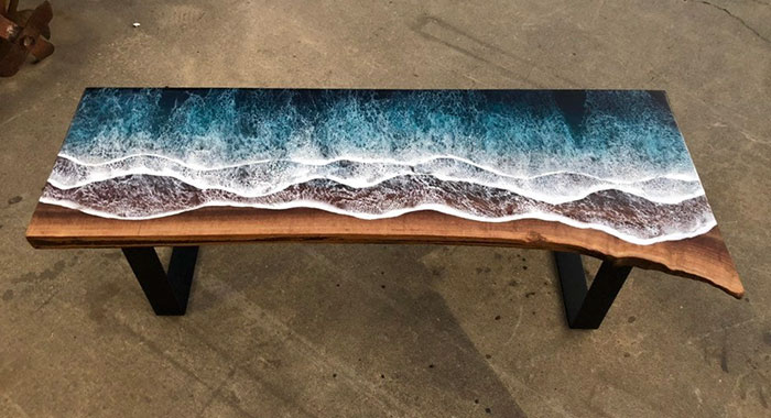 These Artists Create Mesmerizing Tables That Look Like They're Being Washed By An Ocean Wave These Artists Create Mesmerizing Tables That Look Like They're Being Washed By An Ocean Wave