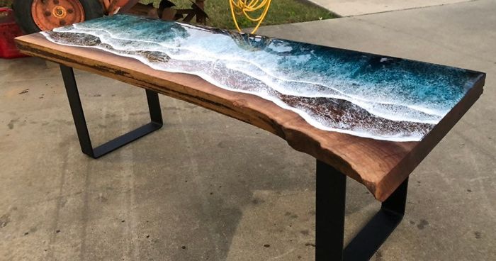 These Artists Create Mesmerizing Tables That Look Like They’re Being Washed By An Ocean Wave