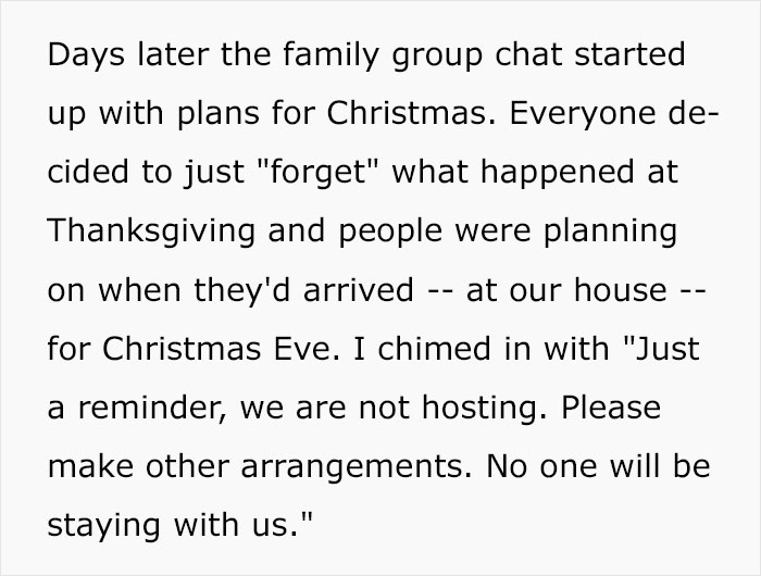 Parents Tell Their Daughter They're Removing Her From The Will Because She Has No Kids, So She Ruins Their Holidays