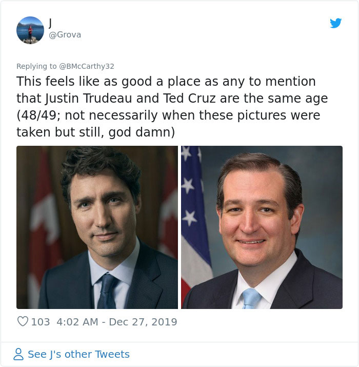 Side-by-side portraits of two men illustrating differences in how humans aged faster in the past.