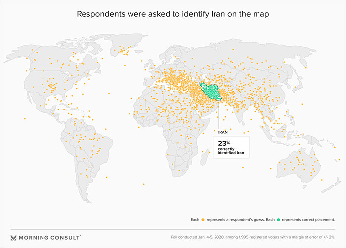 Americans Were Asked To Find Iran On The Map, And Some Of Them Pointed At USA Americans Were Asked To Find Iran On The Map, And Some Of Them Pointed At USA