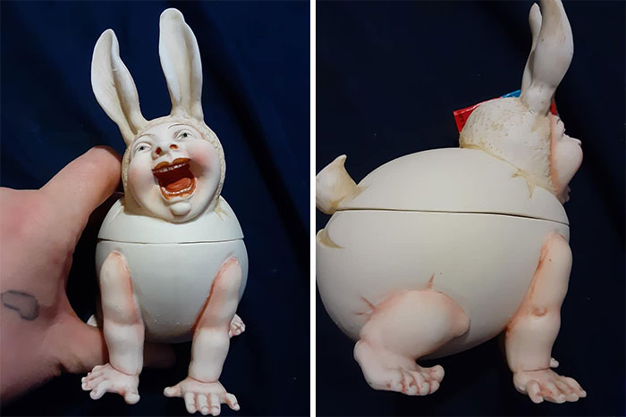 Weird Bunny Egg Baby. Found In Box From My Fiance's Grandma. Ansonia, CT Anyone Have Any Idea What It Is? I Want To Start Collecting Them!