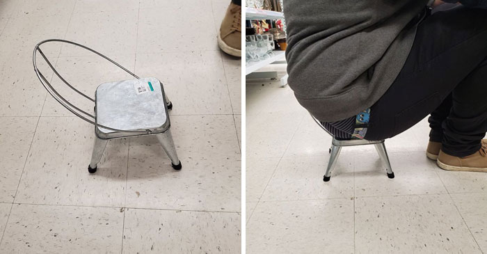 I Finally Ound A Tiny Piece Of Furniture. A Little Metal Chair. Husband For Scale