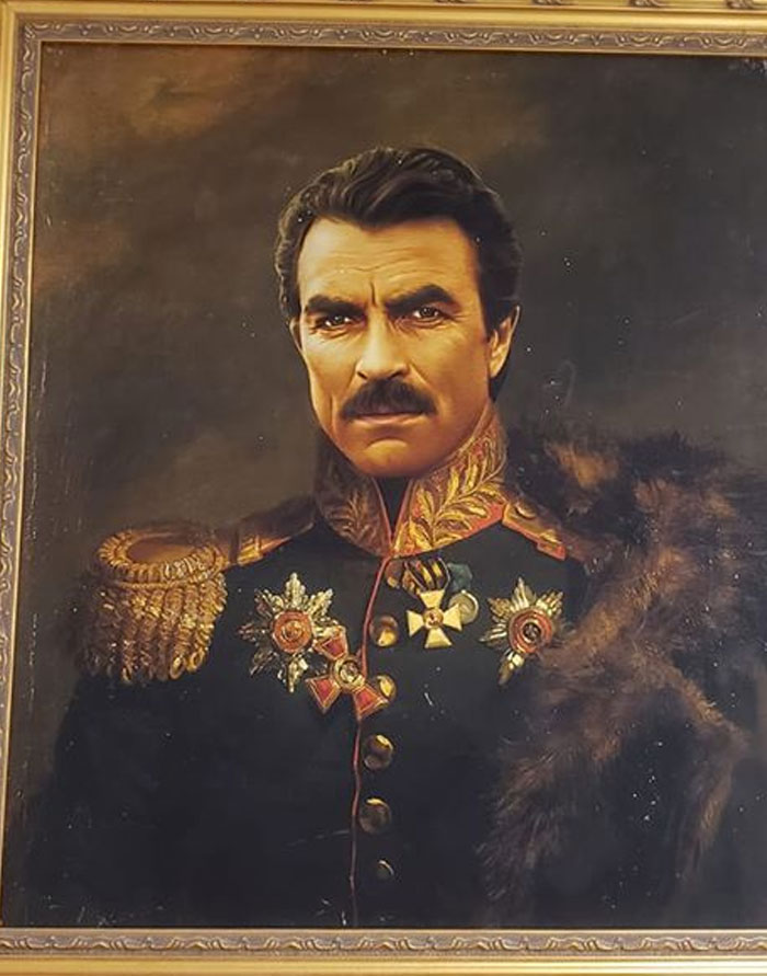 Found This Dreamy Portrait Of Tom Selleck In The Women's Restroom At Totally 80s Pizza In FT Collins, CO