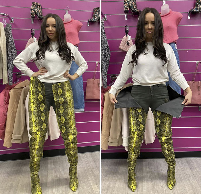 I’m A Tall Girl, 5’9” To Be Exact. Can Anyone Explain Why Boots Would Go This High? Me And My Daughter Are Cracking Up