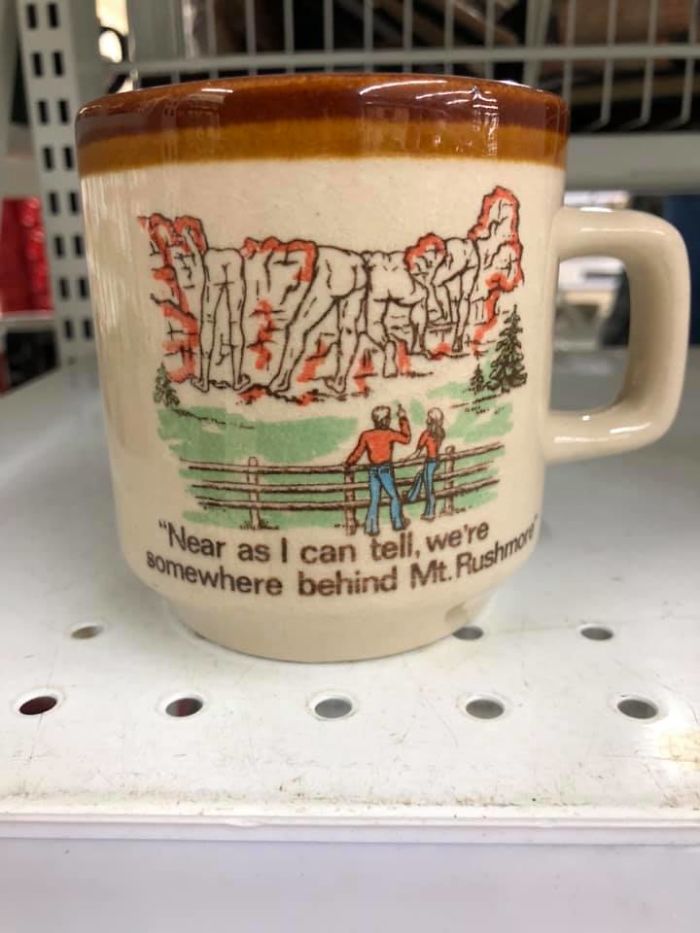 Because Butts. Found At Savers In St. Louis, MO. It Didn’t Come Home With Me, But Only Because I Already Have Too Many Thrifted Coffee Mugs