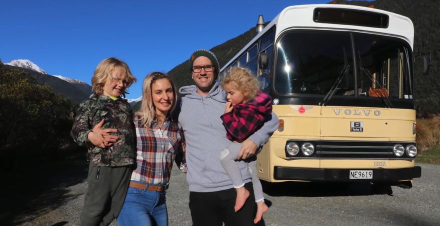This Inspiring Couple Quit Their 9-5 Jobs To Live & Travel In A DIY Off-Grid School Bus Conversion