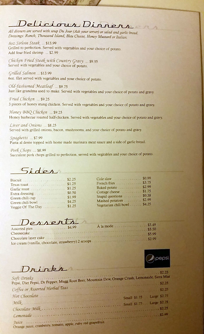 This Diner Has 'Stupid Question' On Their Menu And Charges 38 Cents For It