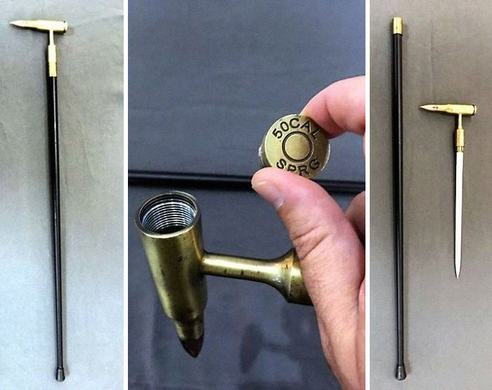 While There Was Nothing Hidden Inside The Replica .50 Caliber Bullet, There Was A Sword Concealed Within The Cane