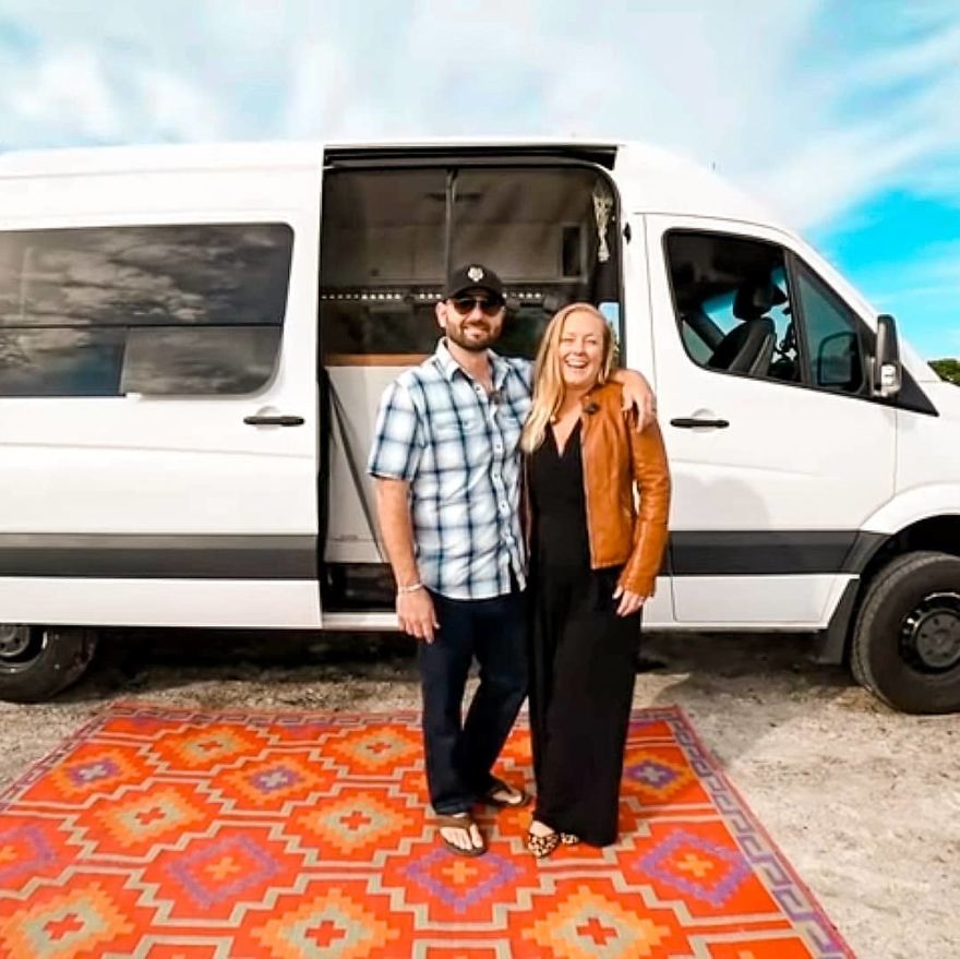 Couple Live A Simple & Adventure Filled Life In A DIY Sprinter Van Conversion
