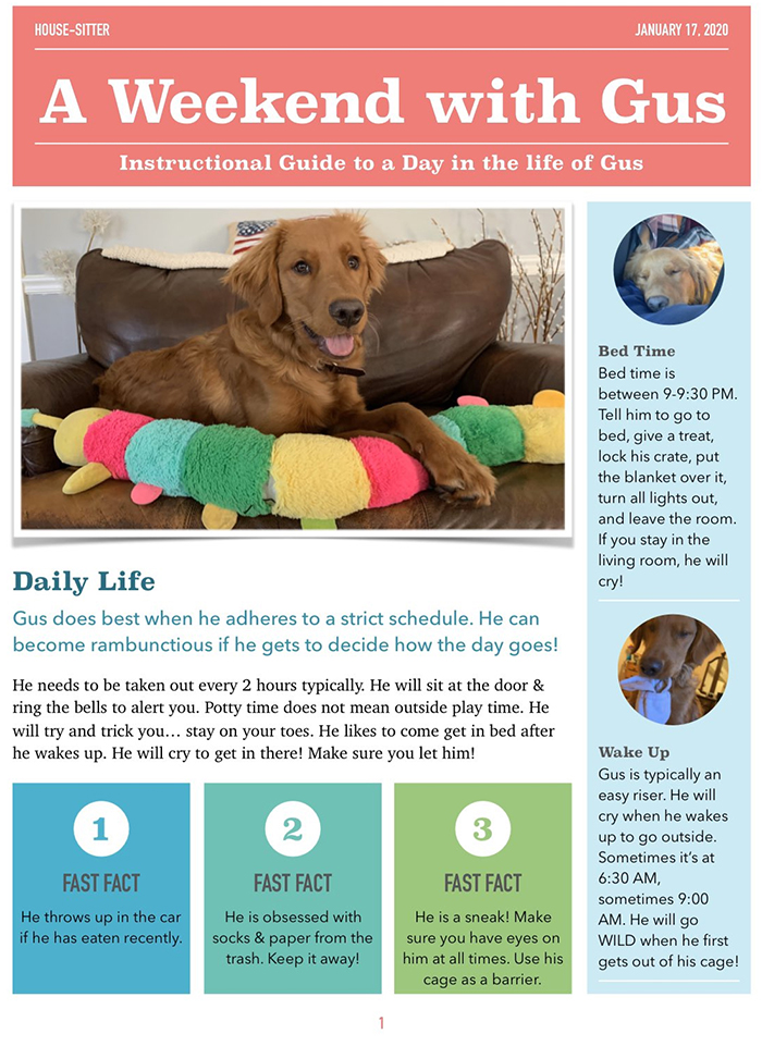 Woman Asks Her Sister To Dog-Sit Her Canine Friend, Sends A 2-Page PDF With Instructions On How To Do It Properly