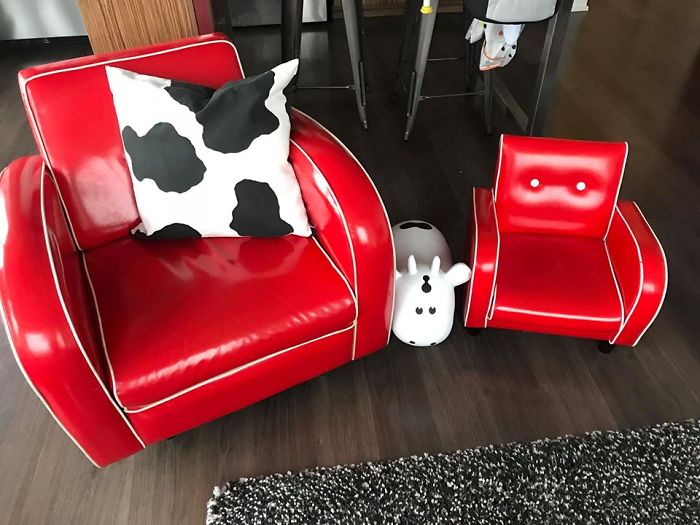 I Saw This Little Vinyl Chair At Value Village And Sent A Pic To My Wife. $4.99 Didn’t Buy