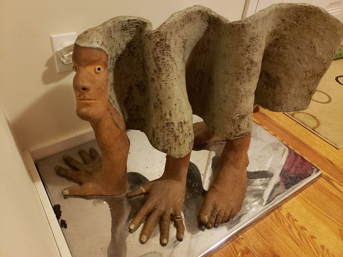 Is It Part Human? Part Flag? Is It Staring At Me? Found At An Estate Sale. I Don't Think I'll Ever Sleep Again