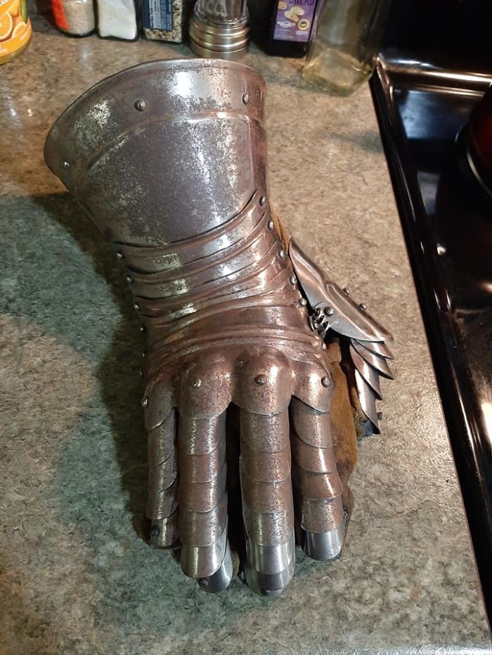 What Else Would You Expect To Find At A Goodwill? Of Course A Legit Armored Gauntlet