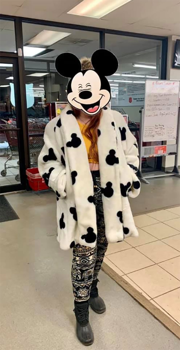 Possibly The Greatest Thing I’ve Ever Found. It’s A Vintage Disney Coat. It’s The Same Coat As Cruella Deville, But Has Mickey Heads