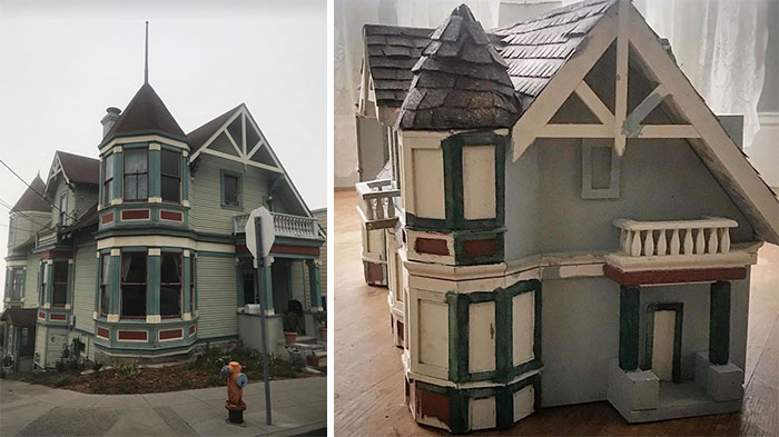 My Friend Bought A House That Has Only Had Two Owners. Built In 1908. Upon Inspection They Found A Tiny House Of The House In The Closet. One Of The Previous Owners Even Tried To Update The Paint, As It Was Originally White