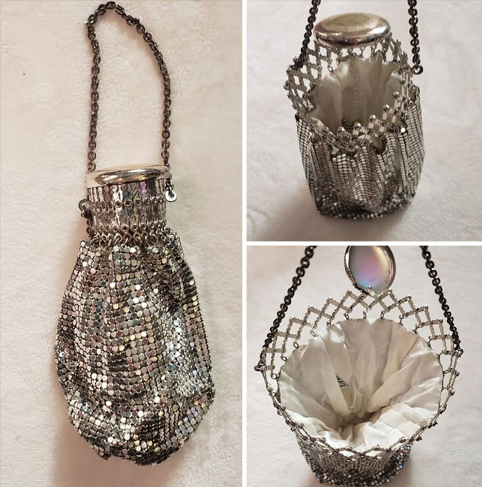 Found This Pretty Vintage 1920's Whiting & Davis Silver Mesh Purse At Valley Thrift In Ohio (For $1.99). It's An Accordion Style That Opens Up To Store Items