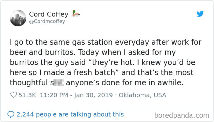 Thoughtful Gas Station Clerk Made This Man's Day