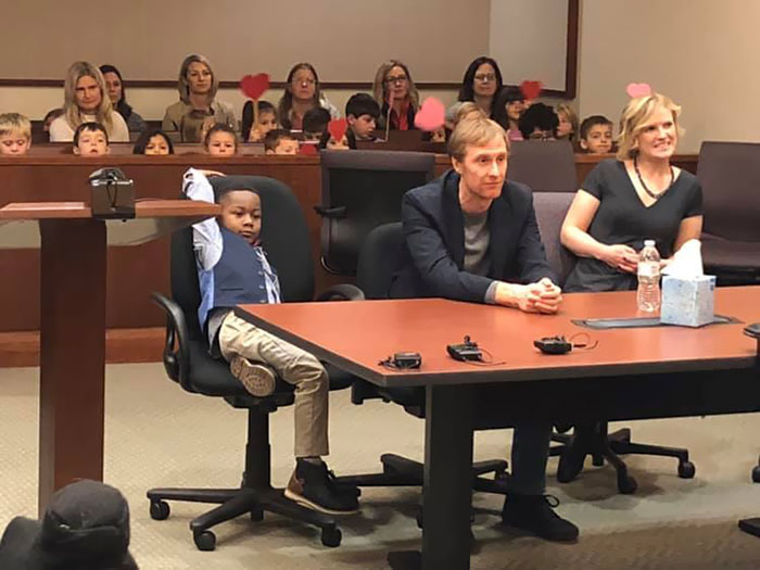 Michael Brought His Entire Kindergarten Class With Him Today To Witness His Adoption