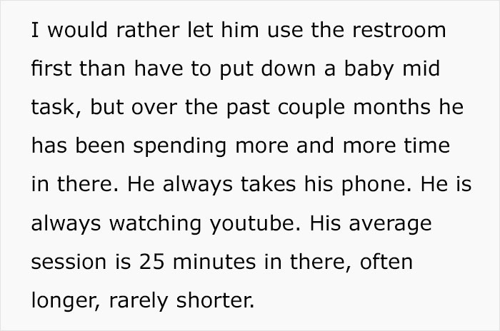 Wife Turns WiFi Off After Noticing Husband Goes To The Toilet Whenever It's His Time To Take Care Of Kids Wife Turns WiFi Off After Noticing Husband Goes To The Toilet Whenever It's His Time To Take Care Of Kids