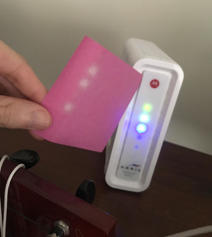 LEDs On Router Drained The Color On My Sticky Note Used To Block Its Light