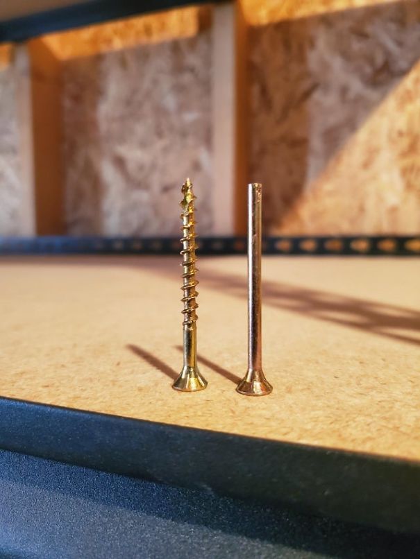 "I found a screw that didn't get 'screwed'"