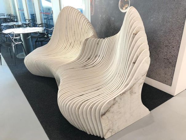 "A marble sofa"