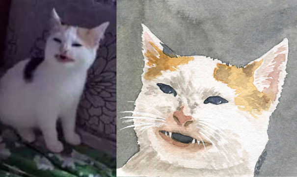 I Made Some Meme Cats Watercolors Because I Love Them