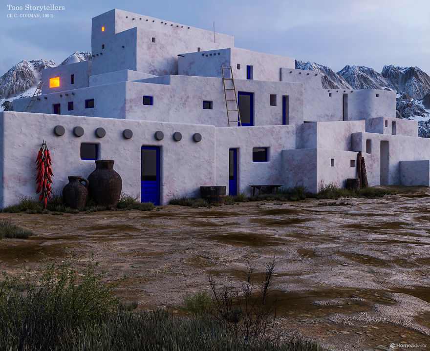 8 Buildings From Famous Paintings Come To Life In These Real-Life Renderings By A Real Estate Agency