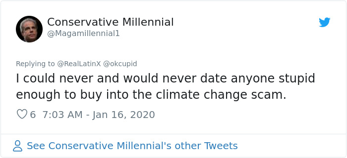 Dating Site OkCupid Adds A New Option That Allows Users To Filter Out Climate Change Deniers, Not Everyone Supports It Dating Site OkCupid Adds A New Option That Allows Users To Filter Out Climate Change Deniers, Not Everyone Supports It
