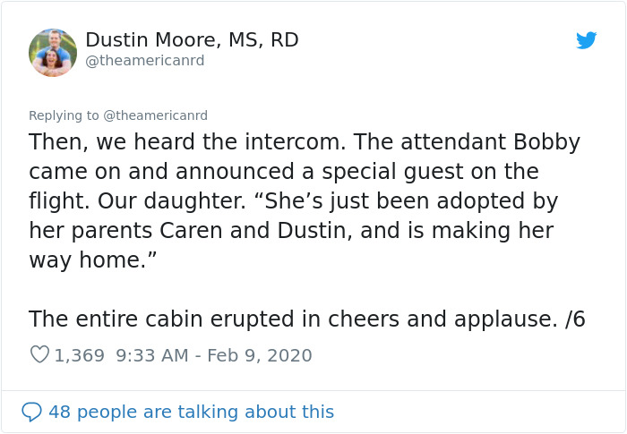 Couple Flies Home With Newly Adopted Baby And Passengers Decide To Throw Them An Impromptu Baby Shower