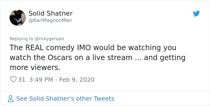 Someone Asks Ricky Gervais For His Opinion On The Oscars, The Comedian Doesn't Hold Back And Roasts Celebs Once Again