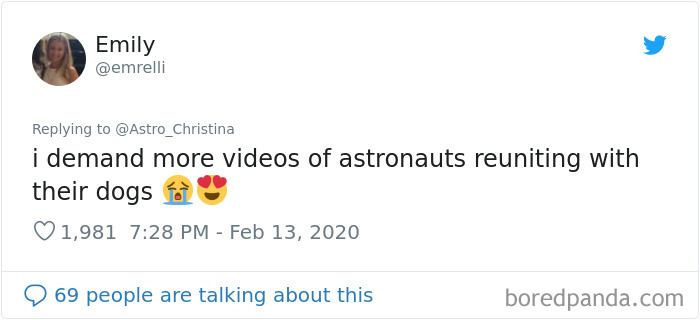 Astronaut Spends 328 Days In Space, Shares A Heartwarming Video Showing Her Dog's Reaction To Finally Seeing Her Astronaut Spends 328 Days In Space, Shares A Heartwarming Video Showing Her Dog's Reaction To Finally Seeing Her