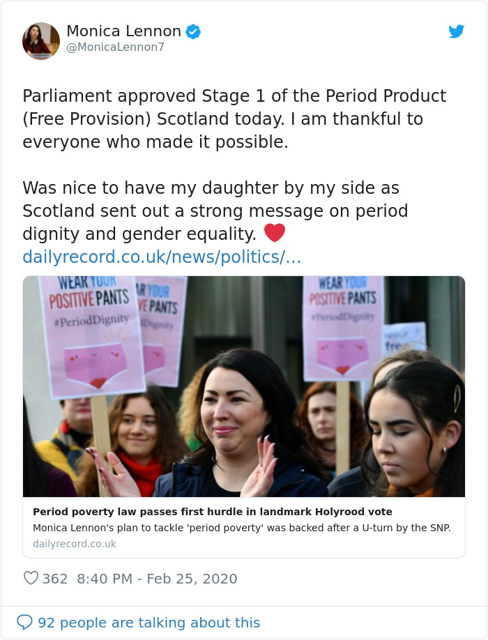 Scotland Is About To Make History As The First Country To Make Feminine Hygiene Products Free