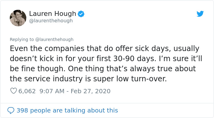 People Are Pointing Out That The Lack Of Sick Days For US Employees Could Make The Spread Of Coronavirus Accelerate People Are Pointing Out That The Lack Of Sick Days For US Employees Could Make The Spread Of Coronavirus Accelerate