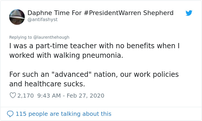 People Are Pointing Out That The Lack Of Sick Days For US Employees Could Make The Spread Of Coronavirus Accelerate